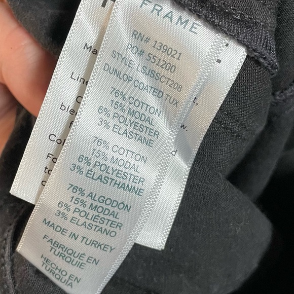 Frame Denim Le Skinny De Jeanne Tuxedo Stripe Jeans Dunlop Coated Tux Size 27 - Picture 8 of 10
